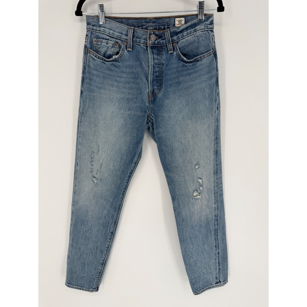 LEVI'S WEDGIE STRAIGHT WHITE OAK CONE DENIM SELVEDGE DISTRESSED 27 TRICOLOR RARE